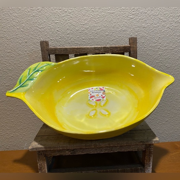 Farmhouse Lemon Serving Bowl, Melamine Lemon Shaped Serving Bowl, Lemon Bowl - Picture 4 of 13